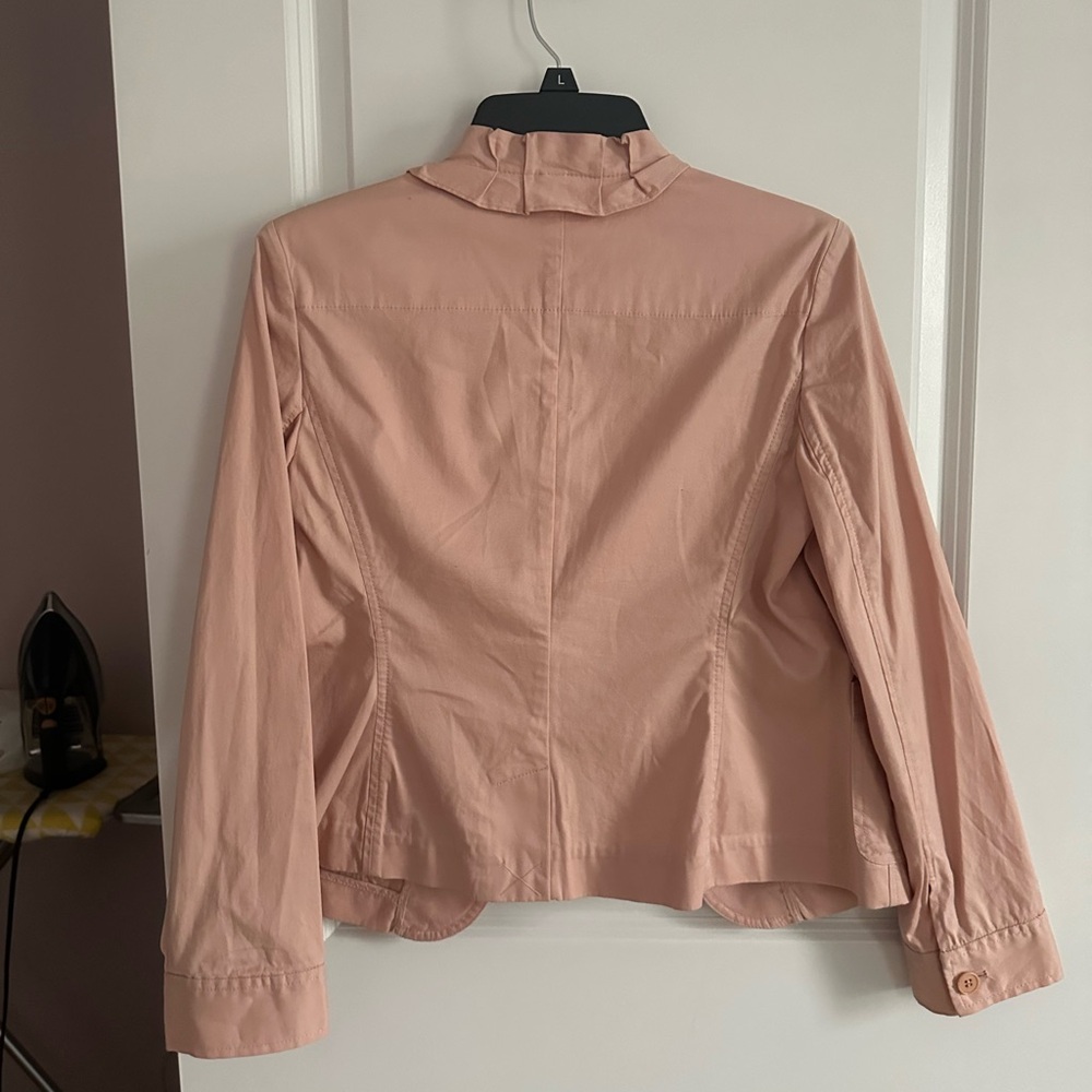 Talbots Pink Ruffle-Trim Cotton Jacket - Picture 2 of 2